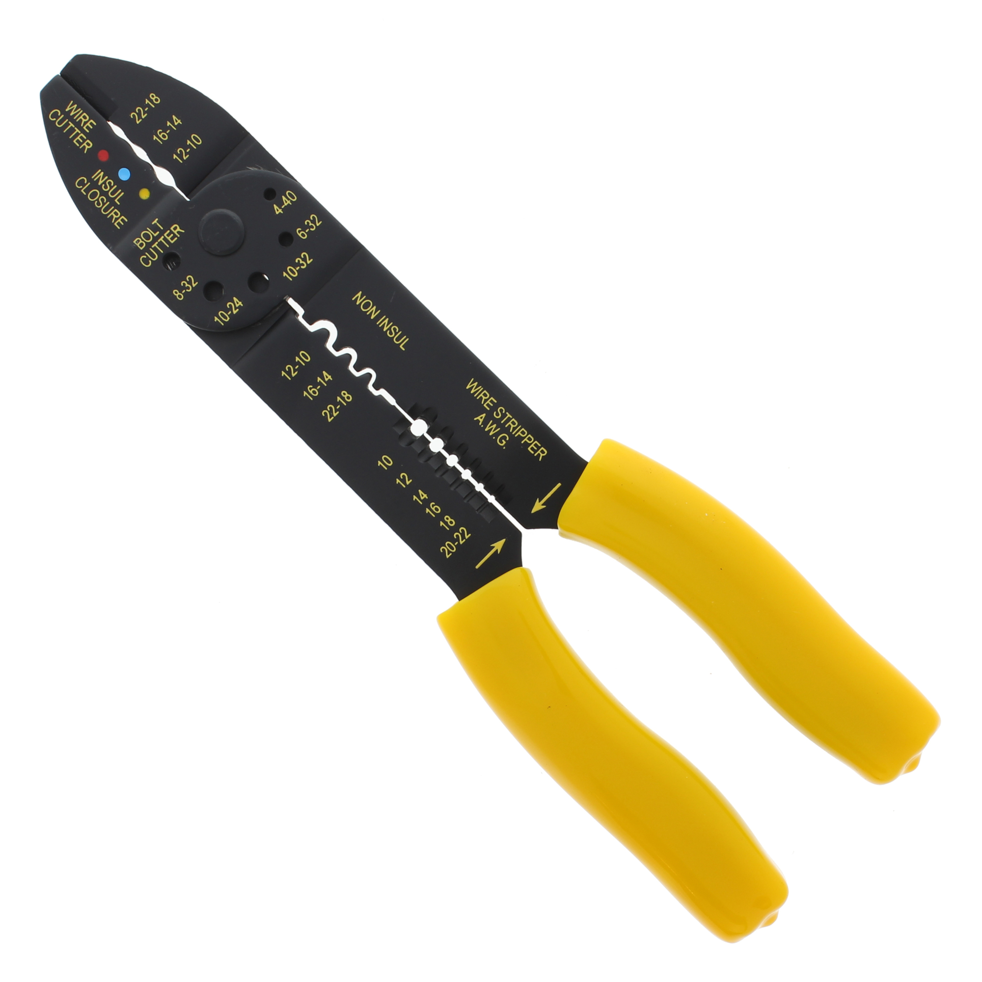 IDEAL, Multi-Crimp Strip Tool, Cuts wire, Crimps insulated and non-insulated wires, Cuts bolts, Strips 10-22 AWG wire, Made in the U.S.A., 45-778